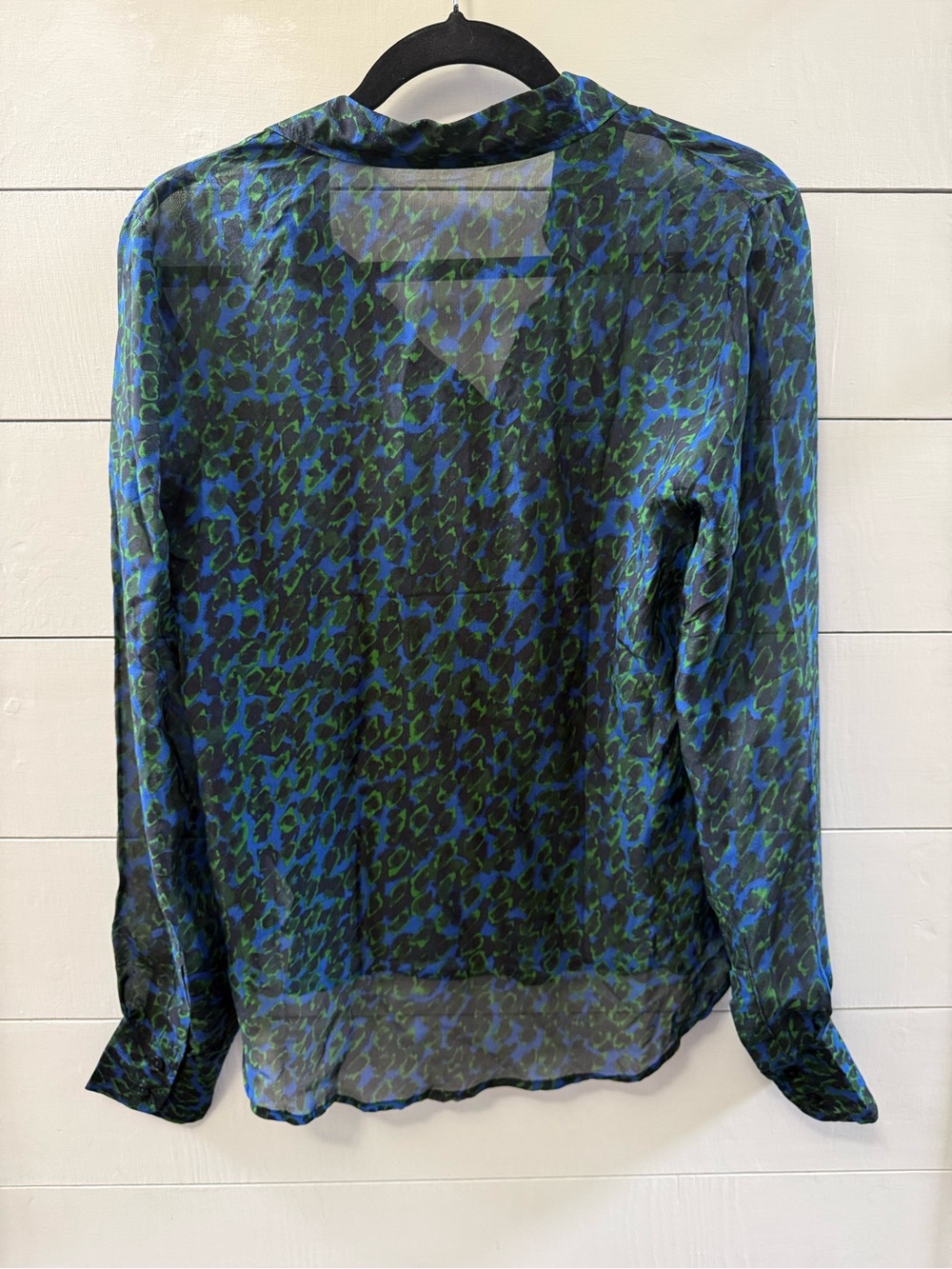 Joe's Jeans Wild 100% Silk Animal Print Long Sleeve Blouse Top Women's Medium - Picture 5 of 5